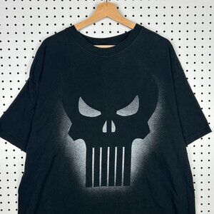 Vintage Punisher Mad Engine Marvel T Shirt Sz XL Black Gray Y2K‎ Streetwear Goth